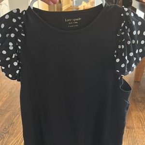Kate Spade ruffle polka dot sleeved shirt